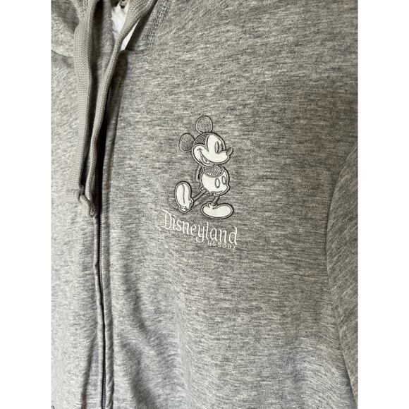 Disney Women's Gray Zip Up Hoodie Jacket Size M Mickey Mouse Theme Sherpa lined - Picture 3 of 8